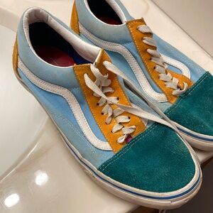 Mens Vans Old Skool Blue & Green Suede Sneakers